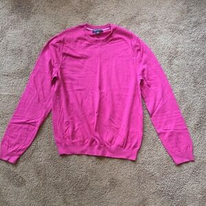 Banana Republic Women's Vibrant Pink Cotton Cashmere Crewneck Sweater